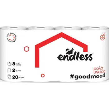 Toaletní papír Endless GoodMood, Toaletní papír 2 vrstvý, 20m/rolka, 8ks v balení