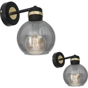 Nástěnné svítidlo Nástěnné svítidlo Omega, 1x grafitové skleněné stínítko, b/g