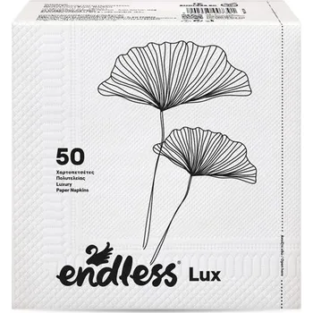 Papírový ubrousek Endless Lux, 2 vrstvé papírové ubrousky bílé, 50ks v balení