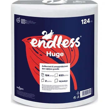 Utěrka Endless Huge 2 vrstvá papírová utěrka, kuchyňská rolka 124m, 1200g