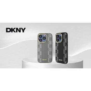 Pouzdro na mobilní telefon DKNY DKNY DKHMP14LPCPVSLE iPhone 14 Pro 6.1 béžový/béžový pevný obal Kožený kostkovaný mono vzor MagSafe