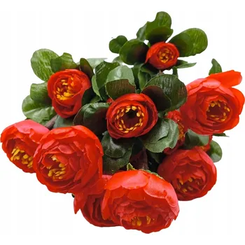 umělá květina Umělá kytice kamélie červená dekorační větvička 35 cm