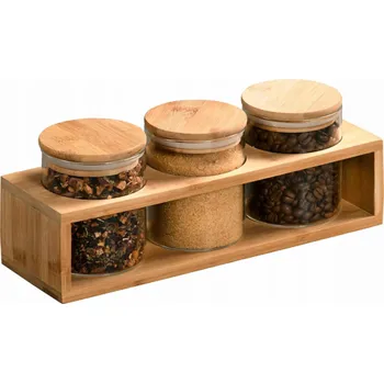 Dóza na potraviny Kesper Úložné dózy, hermeticky uzavřené, bambusová police, 3 kusy, Kesper