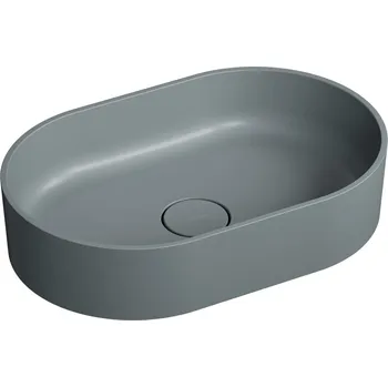 Umyvadlo Omnires Ovo M+ umyvadlo na desku oválné šedé 55x36 cm OVOUNAG