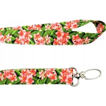 Šňůrka na krk na telefon, klíče 20mm - květiny