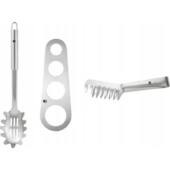 Naběračka Sada na špagety 3 ks. nerezová ocel – odměrka, naběračka s otvory, kleště