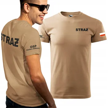 Pánské oblečení Pískové tričko HASIČI SDH název jednotky hasičská trička písková XL