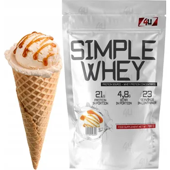 Protein Protein 4U Nutrition WPC protein v prášku s karamelovou příchutí 700 g