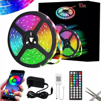 LED osvětlení LED pásek 10M RGB 5050 Bluetooth APLIKACE DÁLKOVÝ OVLADAČ HUDBA 12V 30 LED/m (W119)