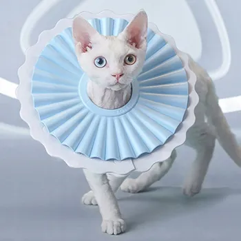 Ochranný límec pro zvířata Pěnový ochranný límec Elizabeth pro kočky a malé psy, modrý, velikost M