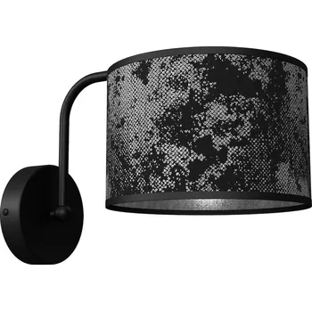 Nástěnné svítidlo Nástěnné svítidlo Satino Round, 1x černé/stříbrné textilní stínítko, b