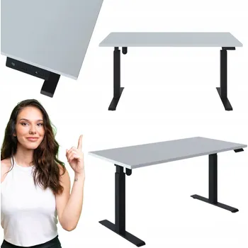 Psací stůl ELEKTRICKÝ STŮL S NASTAVITELNOU VÝŠKOU, LAMINÁT ŠEDÝ 138x68cm KOLM
