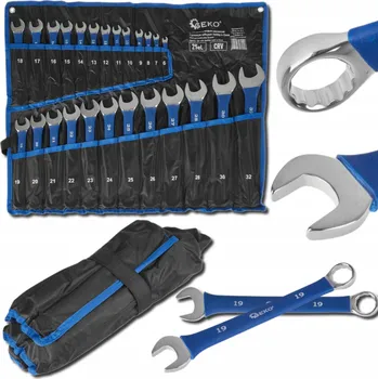 Klíč Sada očkoplochých klíčů 6-32mm na plachtě, 25 ks. Ocel CrV s protiskluzovou úpravou