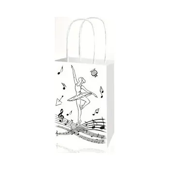 Bílá papírová taška s hudebním motivem