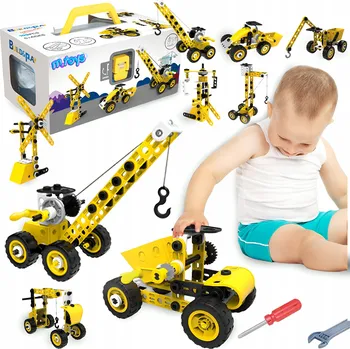 ostatní stavebnice STAVEBNICE STAVEBNÍ STROJE K ŠROUBOVÁNÍ JEŘÁB BAGR 8v1 100 dílků