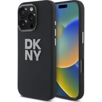 Pouzdro na mobilní telefon DKNY DKNY DKHCP16LSMCBSK iPhone 16 Pro 6.3 černo/černé pevné pouzdro Tekuté silikonové kovové logo