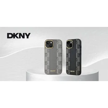 Pouzdro na mobilní telefon DKNY DKNY DKHMP15MPCPVSLE iPhone 15 Plus 6,7 béžový/béžový pevný obal Kožený kostkovaný mono vzor MagSafe