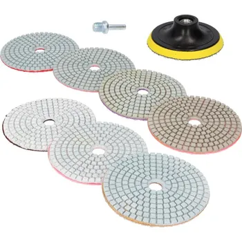 Příslušenství k brusce Diamantový brusný kotouč průměr 100mm M14 / sestava 9ks / P50 P100 P200 P400 P800 P1500 P3000