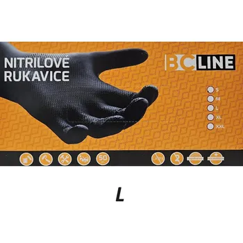 Pracovní rukavice BC LINE gripové, nitrilové, protiskluzové rukavice L balení 50ks