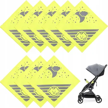 Kočárek ODBLASKI DO WÓZKA DZIECIĘCEGO X8 ODRÁŽKY NA KOČÁREK NA SUCHÝ ZIP PRO DĚTI