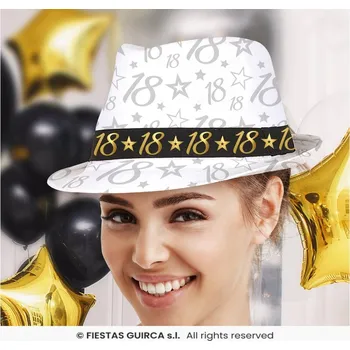 Klobouk Bílý klobouk k 18. narozeninám Osmnáctka