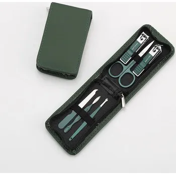 Profesionální sada na manikúru pro muže i ženy | nůžky na nehty, manikúra sada - Zelená 6dílná sada