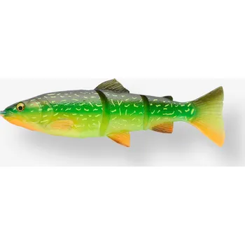 Umělá nástraha SAVAGE GEAR Měkká nástraha Swimbait 4D Line Thru Trout 15 cm ZELENÁ|ŽLUTÁ