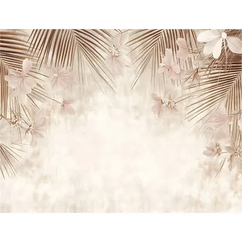 Fototapeta FOTOTAPETA LISTY PALMY BETON BÉŽOVÁ BOHO DO LOŽNICE OBÝVACÍHO POKOJE TAPETA 400x280