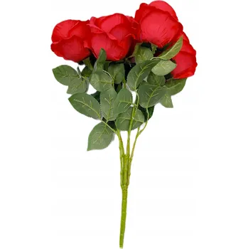 umělá květina Umělá kytice červená růže, dekorační větvička, 48 cm