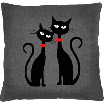 Polštář Čtvercový Polštář Černé kočky