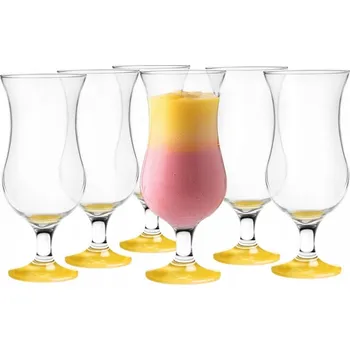 Sklenice Sada koktejlových Skleničky GLASMARK 6 Ks žluté dno, 420 ml