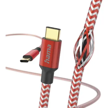 Datový kabel Hama Kabel reflexní USB-C 2.0 Type-C 1,5 m, červený