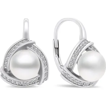 Náušnice Brilio Silver Luxusní perlové náušnice ze stříbra EA393W + 2 měsíce na vrácení zboží