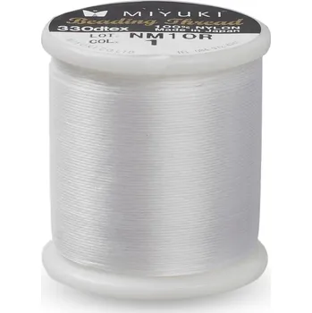 Nit MIYUKI Nylonová Nit na Korálky, Japonská, Bílý Duch, Č. 1, 0.203mm, 50m