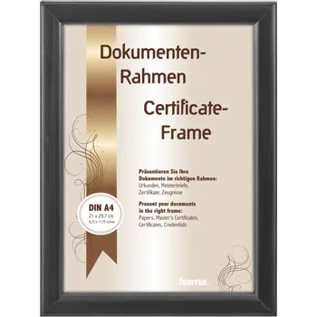 Rám na obraz Dřevěný rám Hama BELLA, černý, 21x29,7 cm (formát A4)