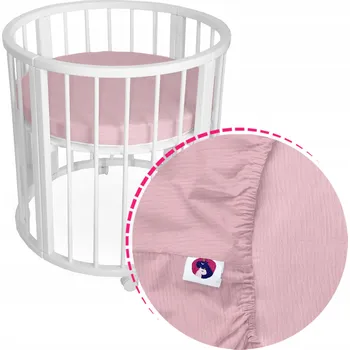 Prostěradlo Prostěradlo s gumou do postýlky pro miminko KULATÉ 75 cm, mušelínové