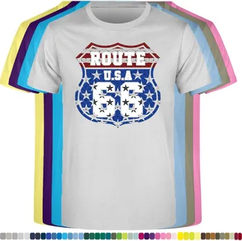 Chlapecké tričko detske-levne-bavlnene-tricko-potisk-route-66-usa Barva: Heather grey - vřesově šedá, velikost: 104