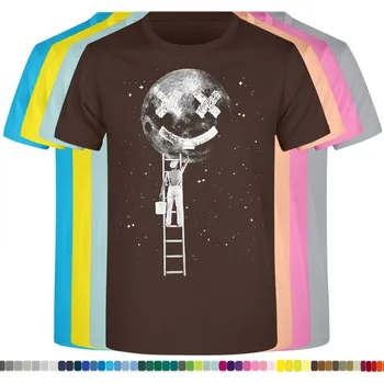 Pánské tričko levne-bavlnene-vtipne-tricko-potisk-malir-Mesic Barva: Chocolate - čokoládově hnědá, velikost: L