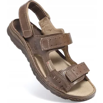 Dámské sandále Pánské kožené sandály nastavitelné na suchý zip z hovězí kůže velikosti 39-46 PanSzew