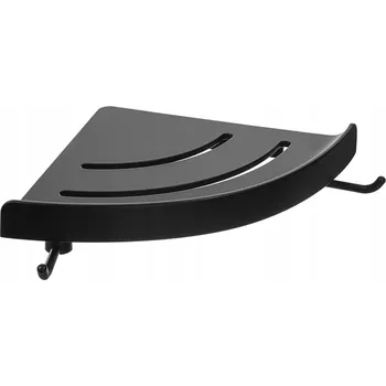 ROHOVÁ POLICE DO KOUPELNY ČERNÁ Z ABS PLASTU