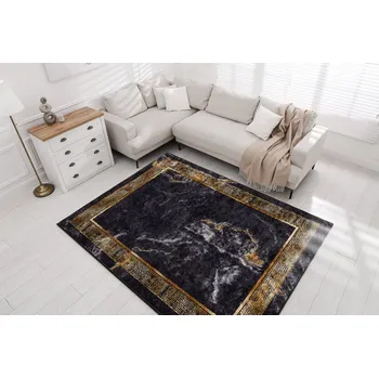 Koberec Pratelný koberec Romi - obrazce 1 - černý Rozměr koberce: 80x150 cm