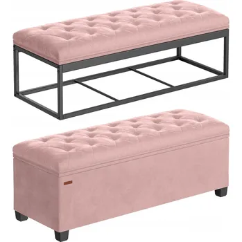 Taburet Truhla Songmics 110 x 40 x 40 cm, 103 l, odstíny růžové