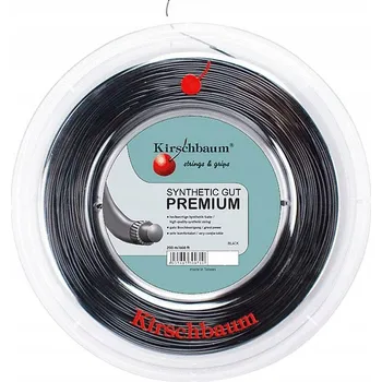 Struna na výplet tenisové rakety Tenisový výplet KIRSCHBAUM SYNTHETIC GUT PREMIUM BLACK 1,30 mm 200 m