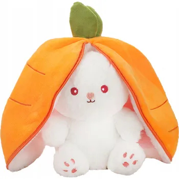 plyšák Plyšová Hračka Plyšový králík Plyšák Mrkev Uši 25 cm 2v1 Plyšový Mazlíček Přítulníček MEDVÍDEK