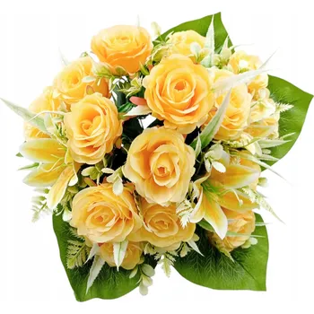 umělá květina KYTICE UMĚLÝCH KVĚTŮ RŮŽE DEKORAČNÍ VĚTVIČKA PRO ARANŽMÁ 43 cm