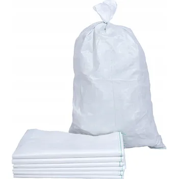 Pytle na odpadky PYTLE NA OBILÍ, SUŤ, UHLÍ 55X85CM 30KG PEVNÉ ŠITÉ BÍLÉ