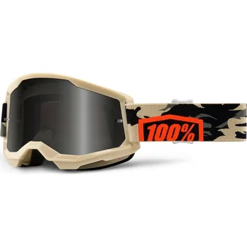 Motocyklové brýle STRATA 2, 100% Sand brýle Kombat, kouřové plexi