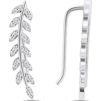 Náušnice Brilio Silver Půvabné podélné stříbrné náušnice se zirkony EA224W + 2 měsíce na vrácení zboží
