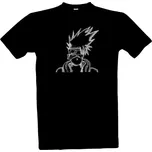 Tričko s potiskem Kakashi - scribble style - bílá pánské