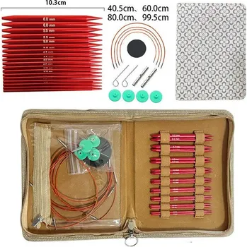 Nástroj na niť a příze Sada 10 ks pletacích jehlic z ebenového dřeva pro pohodlné tvoření | háčkovací sada, pletací jehlice - 004